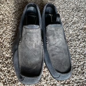 Grey Slip On Suede Shoes
